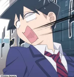 🤯 Komi Komi Can't Communicate Anime, Komi kan niet communiceren, Komi, Geschrokken, Grappig, Anime personage telegram sticker