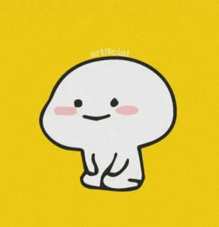 ⛅ artificial cartoon, minimalist, blob, cute, kawaii telegram sticker
