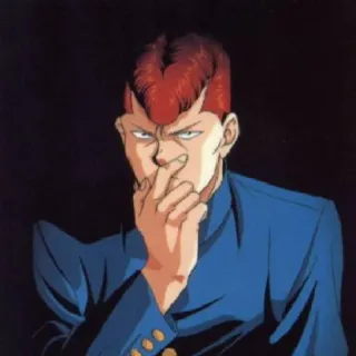 🤔 Kazuma Kuwabara Yu Yu Hakusho Аниме, Персонаж, Кадзума Кувабара, Ю Ю Хакушо, Рыжие волосы, Бои telegram sticker