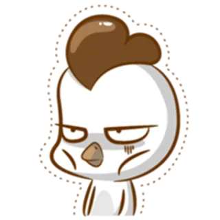 😶 pollo, uccello, carino, arrabbiato, cartone animato, animale whatsapp sticker