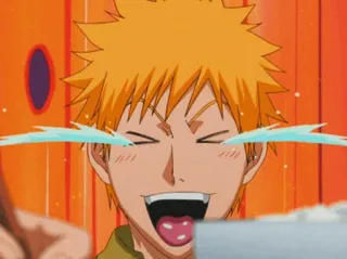 😂 Ichigo Kurosaki Bleach anime, manga, Bleach, Ichigo Kurosaki, crying, funny telegram sticker