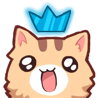 👑 แมว, น่ารัก, มงกุฎ, มีความสุข, คาวาอิ telegram sticker
