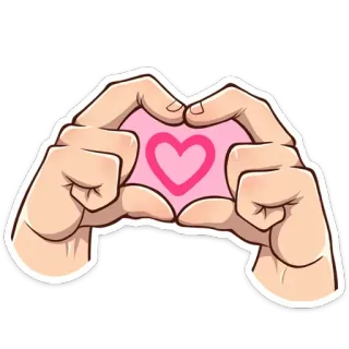 ❤️ сердце, любовь, руки, жест, розовый telegram sticker