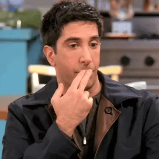 🤔 Ross Geller Friends amis, série tv, ross geller, david schwimmer, mème, drôle, série télé telegram sticker
