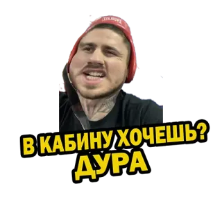 😠 В КАБИНУ ХОЧЕШЬ? ДУРА whatsapp sticker