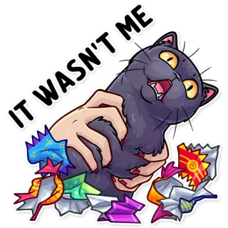 😱 IT WASN'T ME kucing, lucu, bersalah, meme, hewan peliharaan telegram sticker