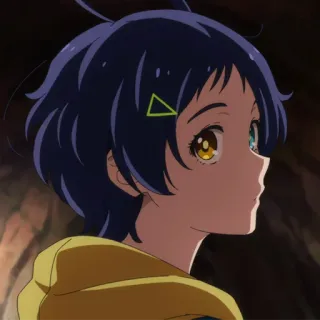 🥚 アニメ, 女の子, キャラクター, 青髪, ポートレート telegram sticker
