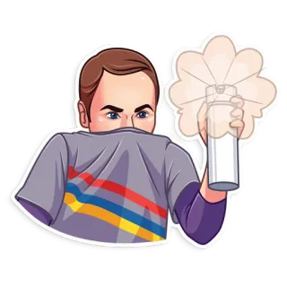 🤢 man, spray paint, artist, graffiti, painting telegram sticker