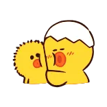 ❤️ poussin, œuf, mignon, animal, éclosion, kawaii whatsapp sticker