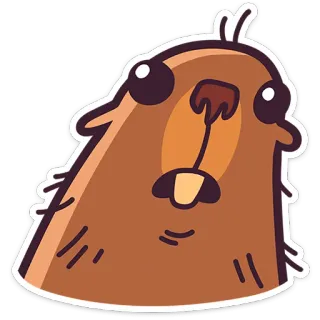 😱 castoro, animale, cartone animato, carino, adesivo, roditore telegram sticker