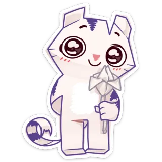 🌷 Katze, kawaii, niedlich, Tier, Haustier, Aufkleber, Cartoon, skurril telegram sticker
