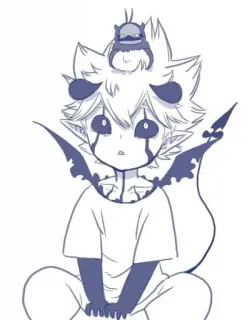 🤔 Anime, Mangá, Fantasia, Fofo, Ilustração, Personagem, Demônio telegram sticker