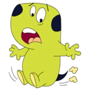 😧 dessin animé, chien, choqué, effrayé, drôle, animal, dessin whatsapp sticker