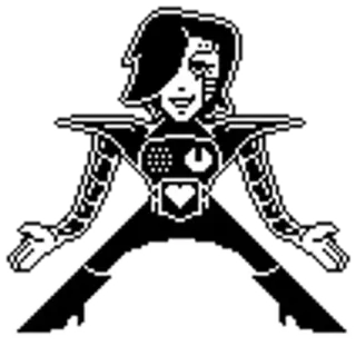 ❤️ Mettaton Undertale robot, monstruo, videojuego, pixel art whatsapp sticker