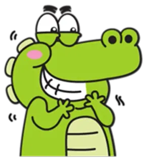 🐊 漫画, ワニ, 動物, 緑, かわいい telegram sticker