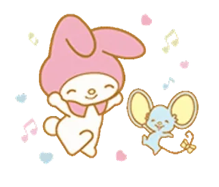 💖 My Melody cartoon, kawaii, rabbit, mouse, cute, sticker telegram sticker