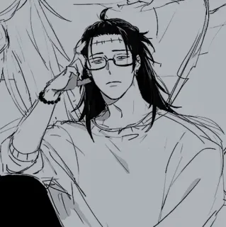 🕷 Suguru Geto Jujutsu Kaisen Anime, Manga, Occhiali, Personaggio telegram sticker