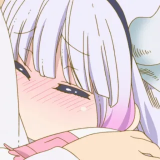 🥧 Kanna Kamui Miss Kobayashi's Dragon Maid anime, naga, imut, mengantuk, kawaii whatsapp sticker