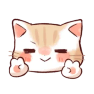 ✌ кот, милый, каваий, животное, мультфильм whatsapp sticker