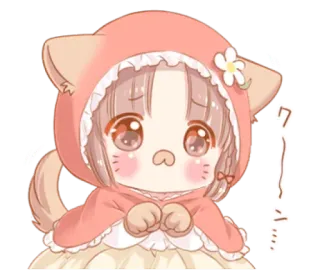 😮 ワーン imut, anime, kawaii, anjing, hoodie, bunga telegram sticker