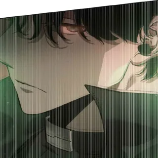 😡 man, anime, art, close-up, profile whatsapp sticker