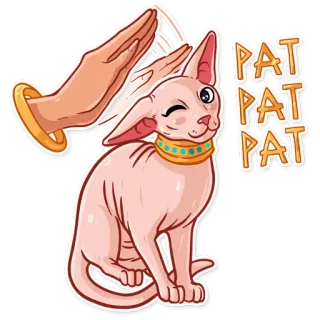 🐱 PAT PAT PAT kucing, sphynx, hewan peliharaan, imut, elus, binatang telegram sticker