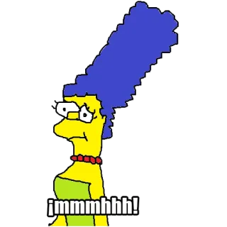 🤨 Marge Simpson The Simpsons immmhhh! Marge Simpson, dessin animé, animé, série TV, drôle, Les Simpson telegram sticker