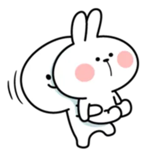 😆 konijn, schattig, konijn, cartoon, dier telegram sticker
