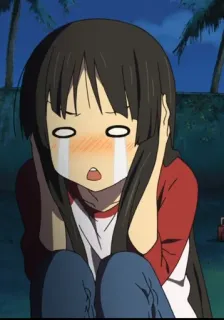 🌟 anime, girl, crying, sad, tears, emotional telegram sticker