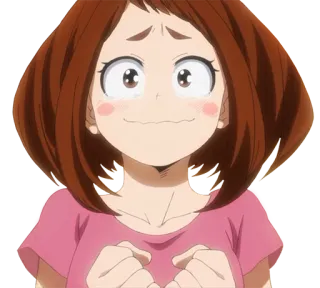 ❤ Ochaco Uraraka My Hero Academia Anime, Ochaco Uraraka, My Hero Academia, süß, Mädchen, verlegen whatsapp sticker