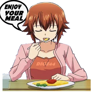 🍝 ENJOY YOUR MEAL Anime, Essen, Mahlzeit, Lebensmittel, Genießen telegram sticker