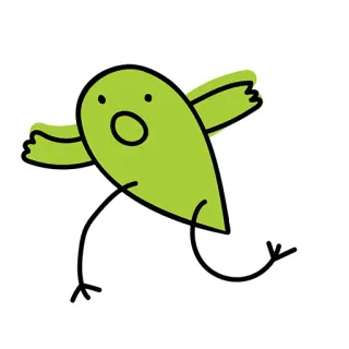 😱 만화, 새, 초록색, 일러스트, 귀여운 telegram sticker