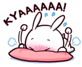 😰 KYAAAAA! Hase, niedlich, kawaii, aufgeregt, glücklich, Aufkleber telegram sticker