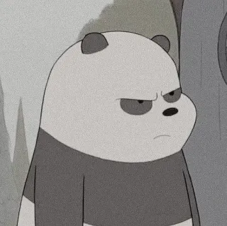 💈 Panda We Bare Bears panda, ours, dessin animé, we bare bears, en colère, mécontent, contrarié telegram sticker