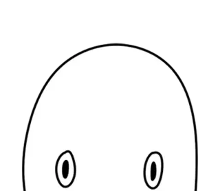 ⚪️ personnage, blanc, yeux, ovale, simple, visage whatsapp sticker