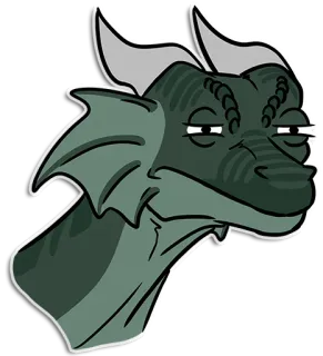 🤨 dragão, fantasia, desenho animado, réptil, arrogante, engraçado telegram sticker