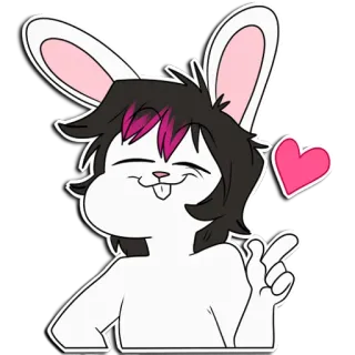 🥰 Bunny character bunny, rabbit, cute, cartoon, heart, love, smiling, furry telegram sticker