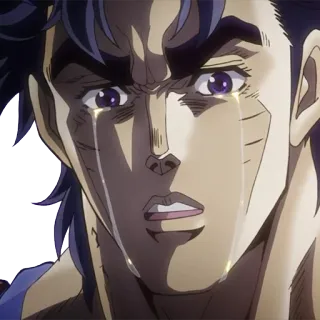 😢 Jonathan Joestar JoJo's Bizarre Adventure Anime, Pianto, Triste, Lacrime, Personaggio, Jojo telegram sticker