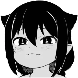 😏 Anime, Manga, Orejas de gato, Dibujos animados, Lindo, Retrato telegram sticker