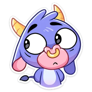 🥺 dibujos animados, animal, lindo, pegatina, morado, monstruo telegram sticker