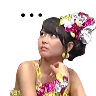 😐 ... berpikir, bingung, ekspresi, ragu, wanita, bunga whatsapp sticker