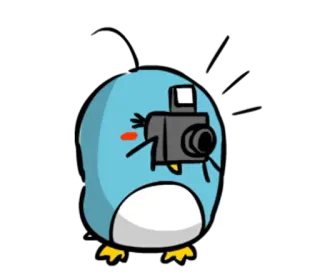 📸 Pinguin, Cartoon, Kamera, Tier, Niedlich, Fotografie telegram sticker