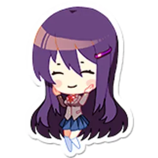 ☺️ Yuri Doki Doki Literature Club! 动漫, 可爱, 贴纸, 百合, 心跳文学俱乐部, DDLC whatsapp sticker