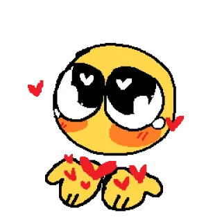 🤲 Emoji, Amor, Corações, Fofo, Amarelo, Kawaii, Arte digital telegram sticker