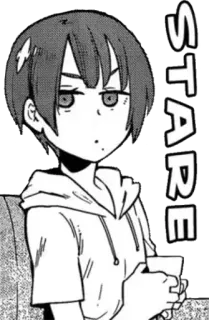 👀 STARE anime, manga, stare, expression, cute, illustration whatsapp sticker