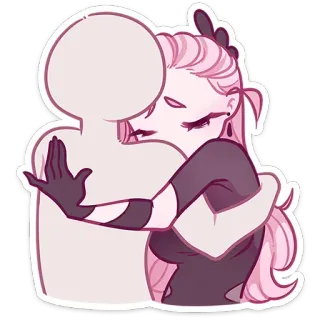 🤗 knuffel, cartoon, liefde, koppel, personage, romantiek whatsapp sticker