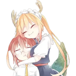 ❤ Tohru Miss Kobayashi's Dragon Maid Anime, Dragon, Maid, Mignon, Kawaii whatsapp sticker