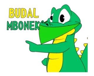 🤣 BUDAL MBONEK cartoon, animal, reptile, crocodile, alligator telegram sticker