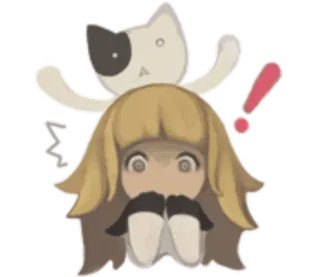 😱 Anime, Sticker, Überrascht, Ausruf, Cartoon, Schockiert, Katze telegram sticker