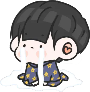 😭 piangere, triste, cartone animato, emotivo, carino whatsapp sticker